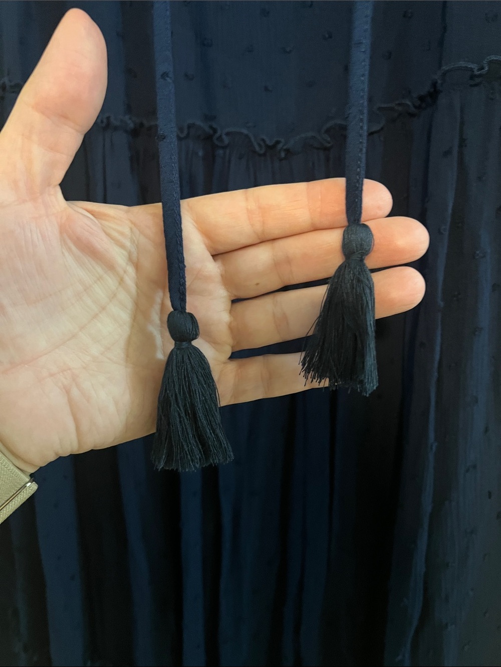 Wonderly Navy Blue Tiered V-Neck Maxi Dress - Picture 3 of 5